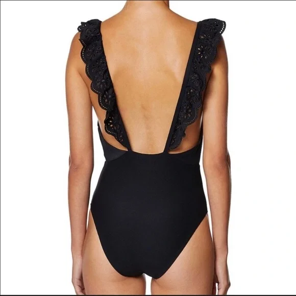 Avec Les Filles Ruffle Top One Piece Swimsuit - Picture 7 of 13
